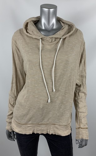 J.Crew Thin Knit Hoodie Womens L Brown 