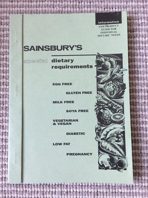 Sainsburys Special Dietary Requirements. 1991 Rare Booklet. Good Condition