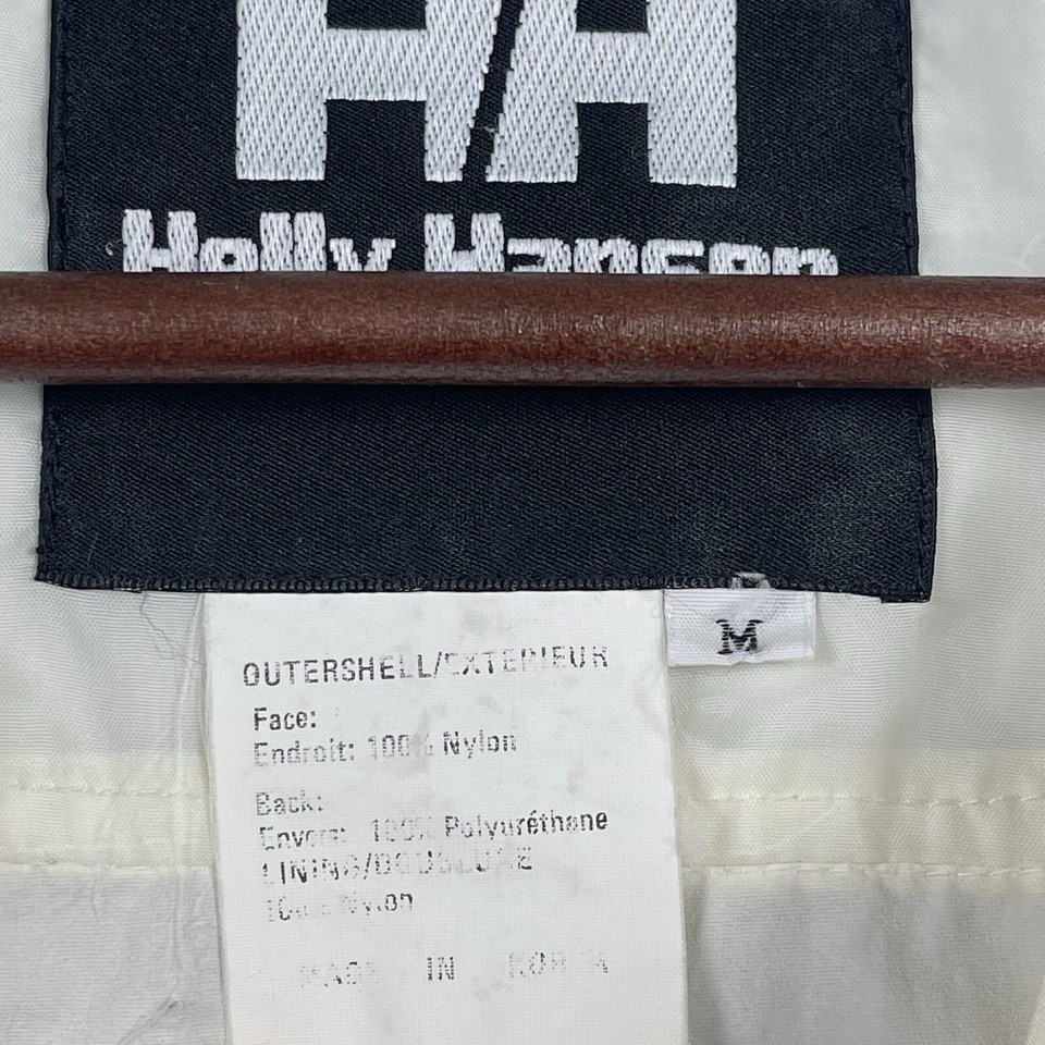Vintage Helly Hansen Jacket Men's Medium Anorak White Retro Ski Winter