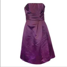 Bill Levkoff Purple Sleeveless Pleated Dress 14