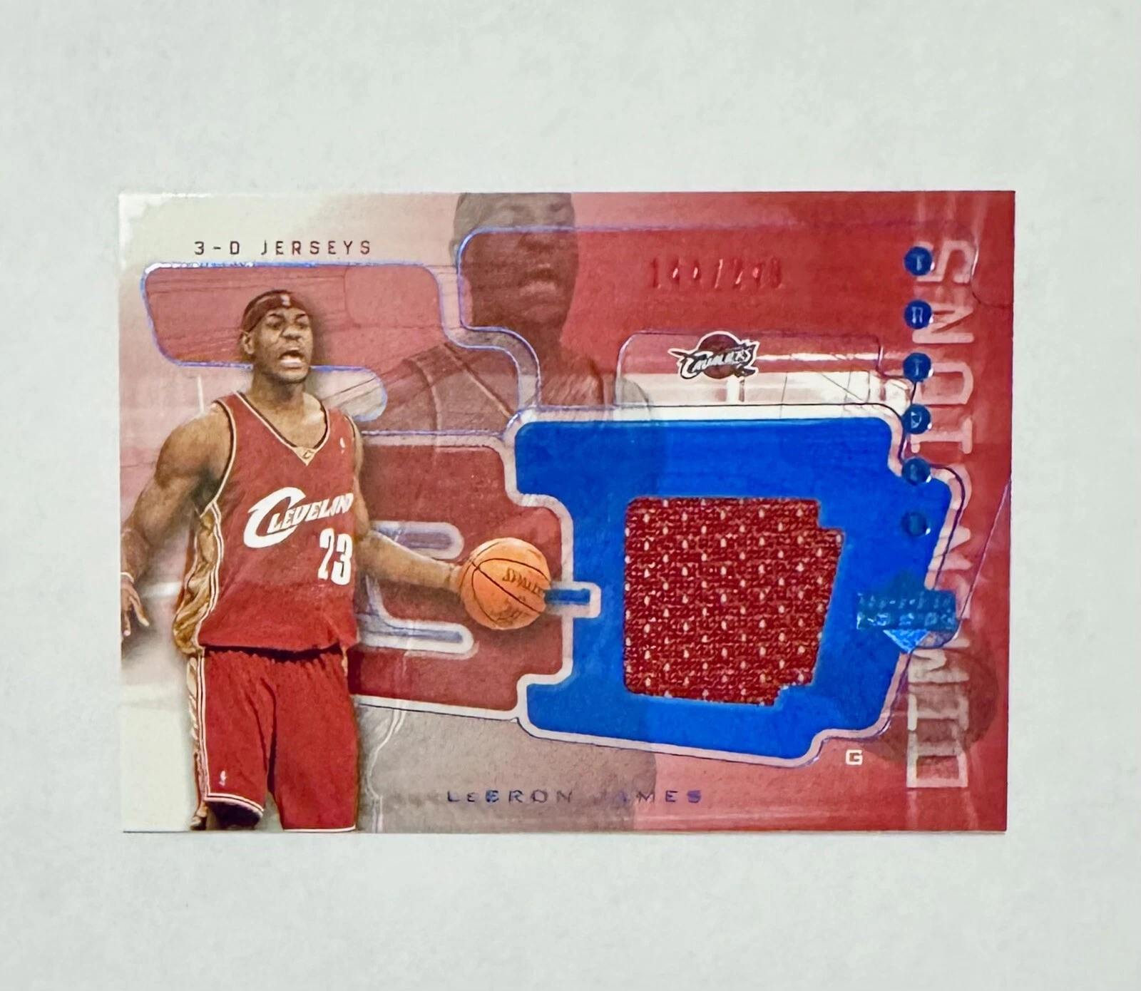 LEBRON JAMES (RC) #D/249 2003-04 Upper Deck 3-D Triple Dimensions Rookie Jersey