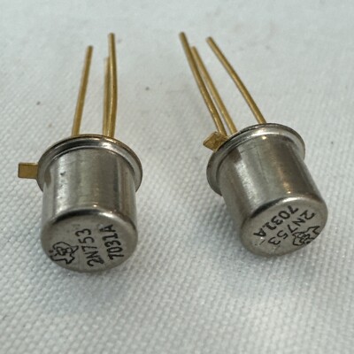 2 X 2N753 Transistor 3-Pin Gold Pins New Lot Quantity - 2 Texas Instruments Rare