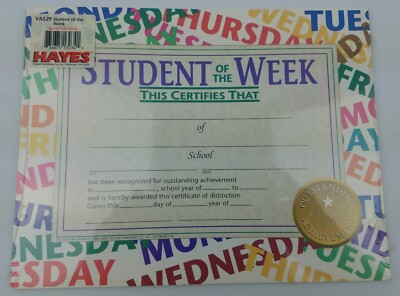 Student of the Week Certificates 36 Pack! Fit's 8'' x 10'' Frames New Sealed