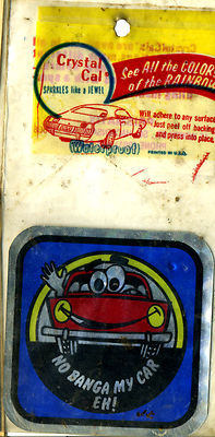 vtg prismatic sticker novelty retro 70's No Banga My Car Hot Rod Van Vanner