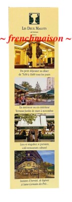 Les Deux Magots French Cafe St Germain de Pres Paris Paper Bookmark Gift New