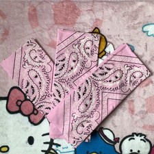 3 NEW Unisex Paisley Bandana Head Wrap Scarf Neck Headband 100 Cotton USA Pink