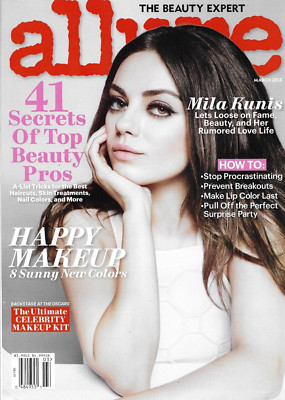 Allure Magazine Mila Kunis Top Beauty Pro Secrets Makeup Breakouts Fashion Hair