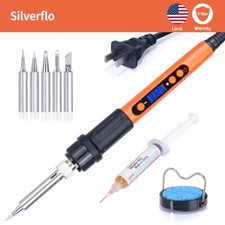 100W Soldering Iron Kit Adjustable Temperature Welding Tool with Iron Handle