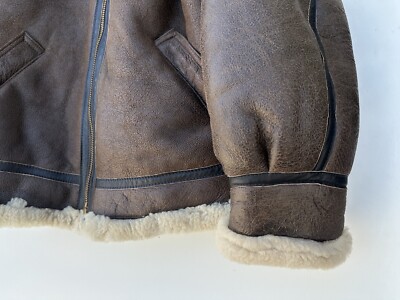 Vintage Orchard MC B-3 Leather Jacket Size 52 Flight Bomber Brown