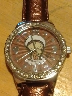 Vintage SM Halo Logo Little Girl Hearts ladies Watch, Running w/new battery C