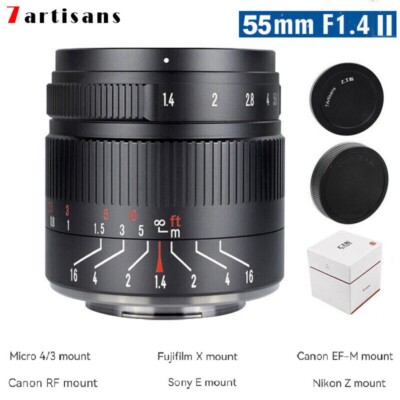 7artisans 55mm F1.4 Mark II APS-C Portrait Lens For Sony E /FX /M43 /EOS-M /RF/Z