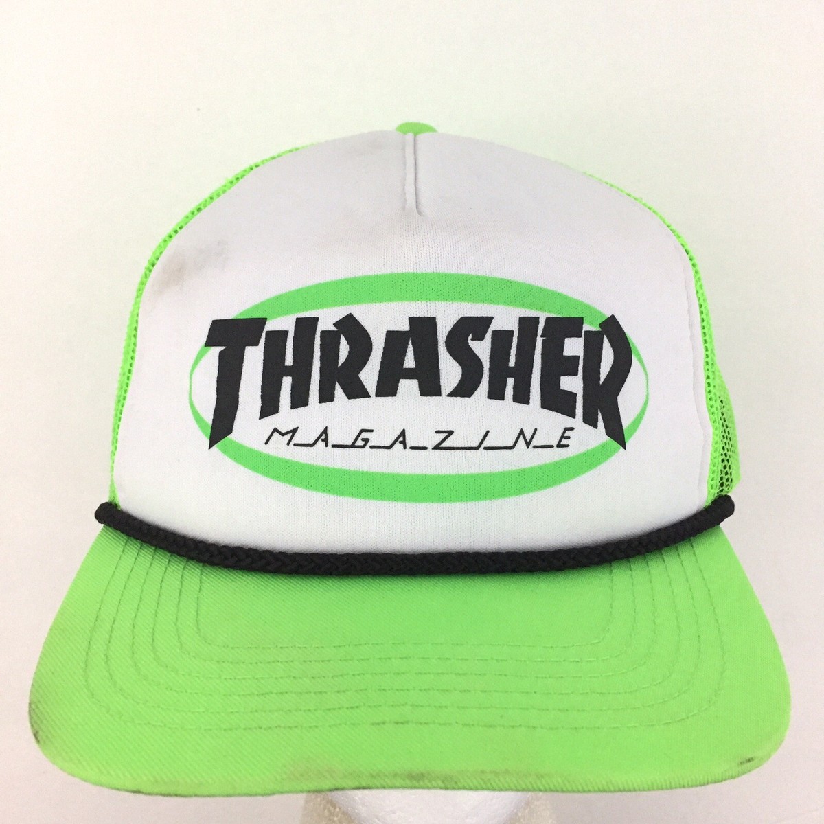 Thrasher Magazine Skateboard Hat Logo Mesh Rope Snap Back Trucker