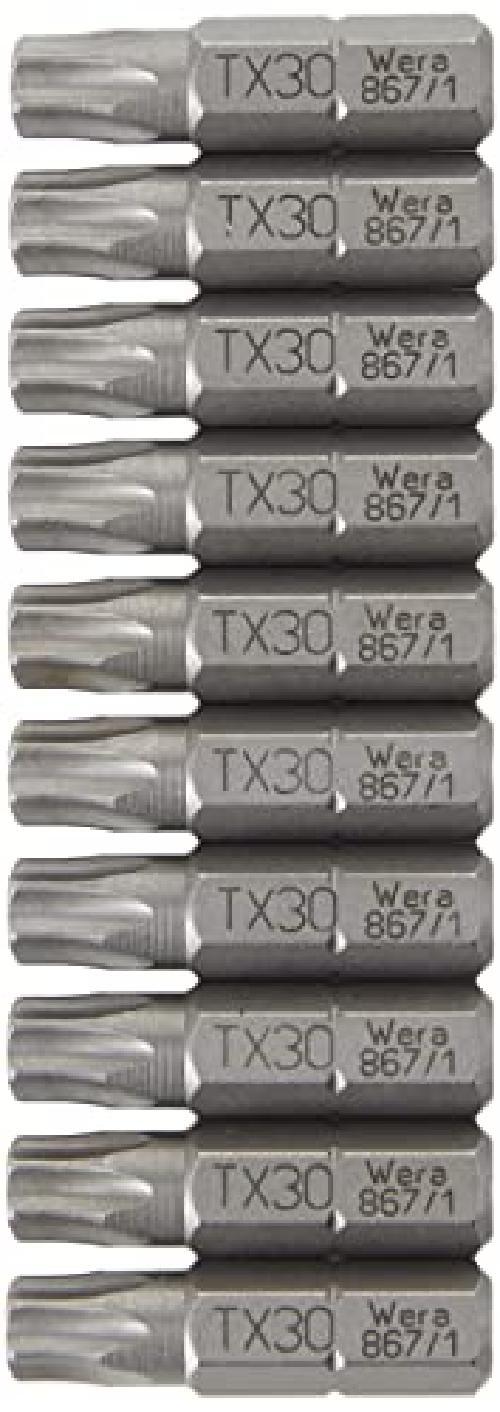 Wera 05072411001 Assortimento di Bit, TX30, Silver