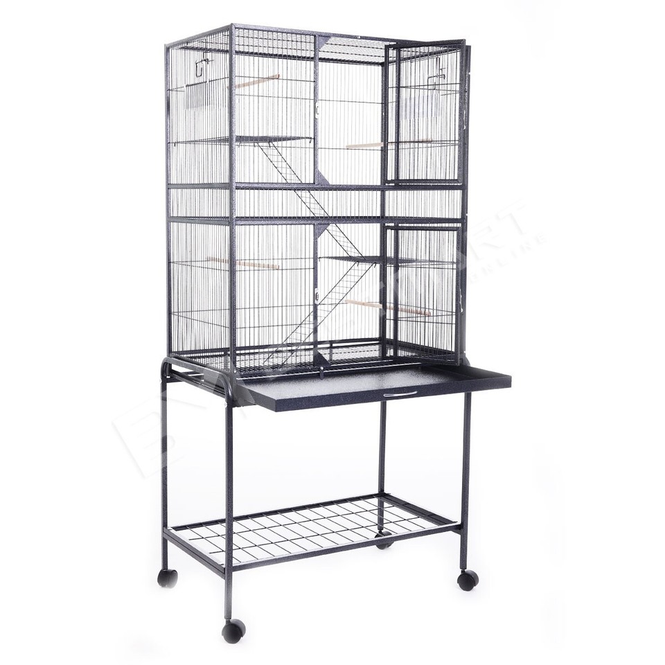 Large 155cm Pet Bird Cage Parrot Aviary Standalone Budgie Perch Castor