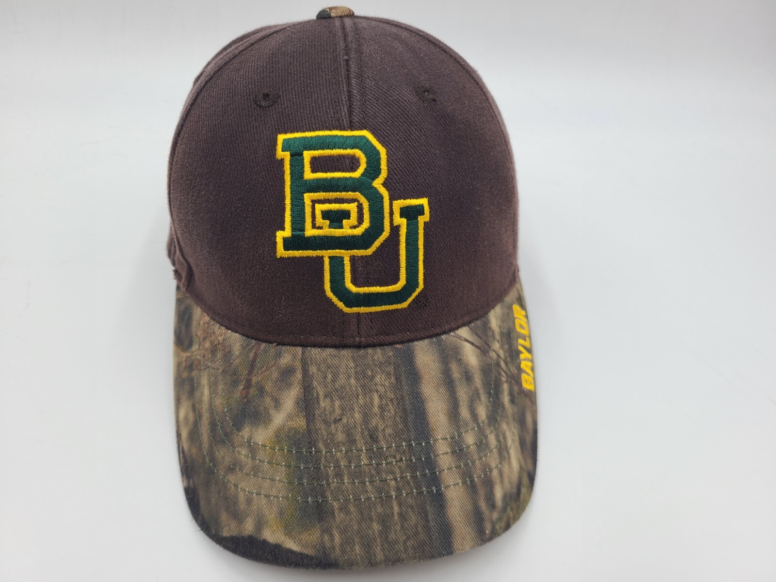 Baylor Bears Camo Distressed Adjustable Hat NCAA Brown for Men and Women