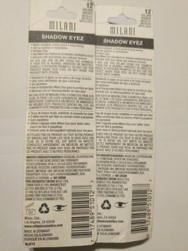 Milani shadow eyez pencil#12 golden bronze. lot of 2 new,sealed. - Picture 3 of 4