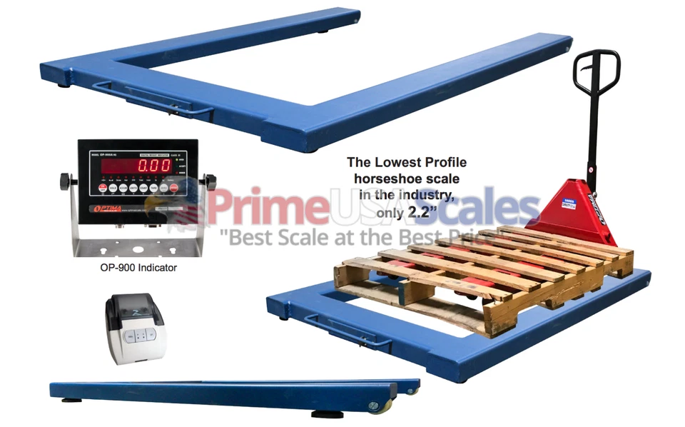 Escala de zapata de caballo OP-932 escala de gato de paleta de piso 46"x48" 2.500 lb con impresora Foto 4 de 4