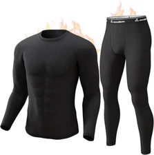 Long Johns Thermal Underwear for Men Soft Fleece Lined Base Layer Cold Weather T