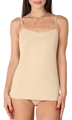 Damen Bellivalini Spaghettitop BV-Ausschnitt Top Oberteil Bluse Hemd XS-XXXXL