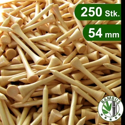 premium GOLF TEES - 250 Stück im XL-Beutel - 54mm - natur - Bambus - sehr robust - Bild 1 von 4