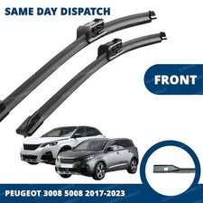 Front Windscreen 28" 16" Flat Aero Wiper Blades Pair for Peugeot 3008 5008 17-24
