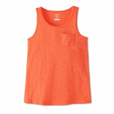 French Toast Girls' Slub Pocket Tank, Fiery Coral, 2T