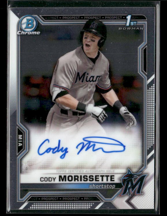 2021 Bowman Draft Chrome Draft Pick Autographs #CDA-CMO Cody Morissette
