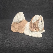 Vintage 1994 Sandra Brue Sandicast Shih Tzu Dog Figurine Sculpture Made in USA