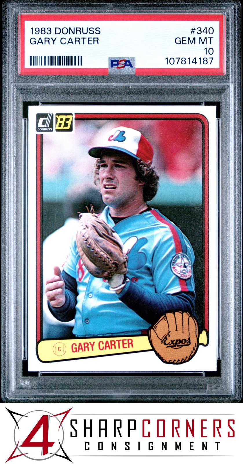 1983 DONRUSS #340 GARY CARTER EXPOS HOF PSA 10