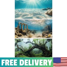 3 PCS Aquarium Background, 30x18 Inch Polyester Fish Tank Background
