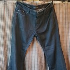 Affliction Relaxed Straight Dark Blue Coated Rinse Denim Jeans Button Logo — photo 1