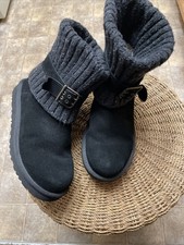 UGG Cambridge Suede  Sweater Boots Sheepskin Lined -6Y or 7.5 Women  s-EUC