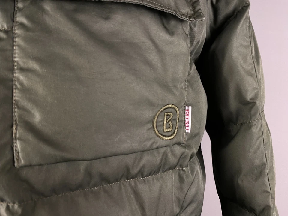 Bogner Fire + Ice Men’s Down Jacket 600 Fill Green Hooded Puffer Coat Size M/L - Image 4 of 4