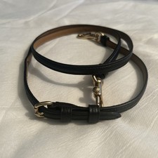 COACH Black/Brown Pebble Leather Skinny Replacement Strap Gold Tone Hardware