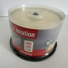 50 Pack Imation 8X DVD-R 4.7GB EP/SP Mode Blank Media Recordable Discs NIB