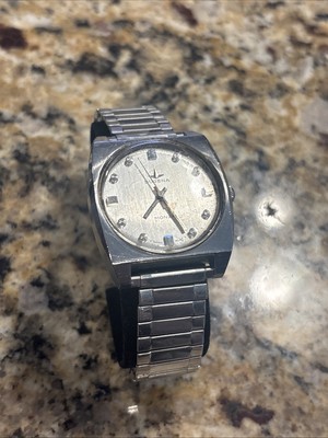 Vintage Dugena monza Men's Watch Running ATM Silver Dial Band Waterproof Watch