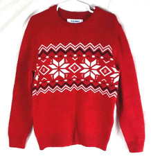 Old Navy Childrens Pullover Sweater Size S 6-7 Longsleeve Red Patterned