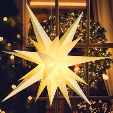 21 Inches White Large Moravian Star Outdoor Light Warm White Led Hanging Star Li