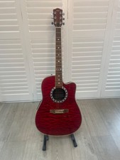 AXL acoustic electric bowl back guitar including stand
