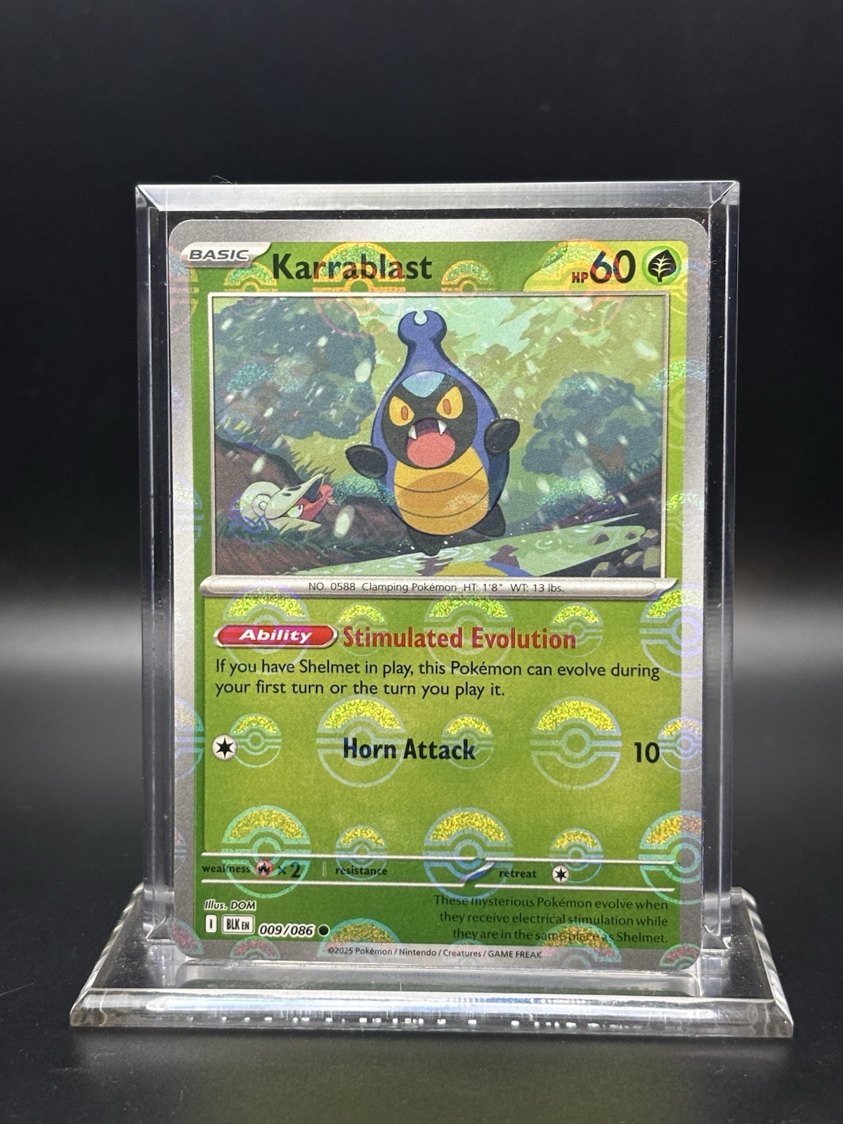 2025 Pokemon Black Bolt - Karrablast Pokeball Reverse Holo No. 9/86