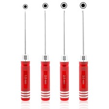 4 Pieces Hex Screw Driver Set 1.5mm 2.0mm 2.5mm 3.0mm Allen Wrench Keys Screw...