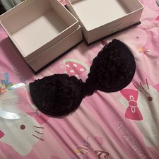Victoria's Secret Black Lace Backless Adhesive Bra NWT B Cup