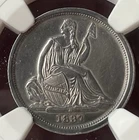1837 No Stars Seated Liberty Dime  Small Date NGC AU Details Looks MS