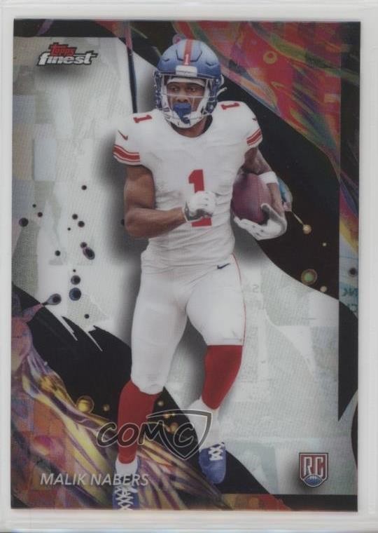 2024 Topps Finest Uncommon Refractor Malik Nabers #190 4o1