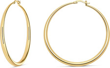14K Gold Hoop Earrings for Women, Silver Hoop Earrings  Rose Gold Earrings with