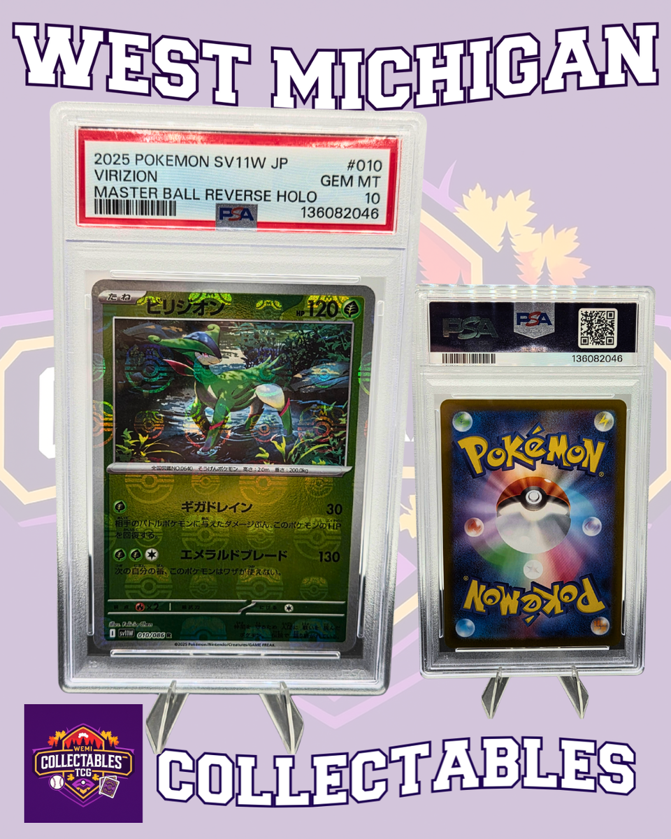 PSA 10 Virizion - Master Ball 010/086 SV11W: White Flare Holo