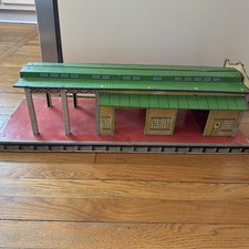 Marx Freight Terminal Tin Litho Train Station Toy Building Vintage 1950s e