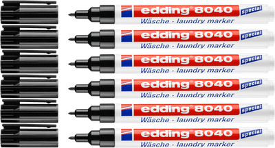 6x edding 8040 Wäschemarker schwarz