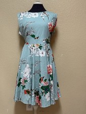 LECIMO Women's 3XL Sleeveless Floral Cocktail Rockabilly Swing Tea Dress