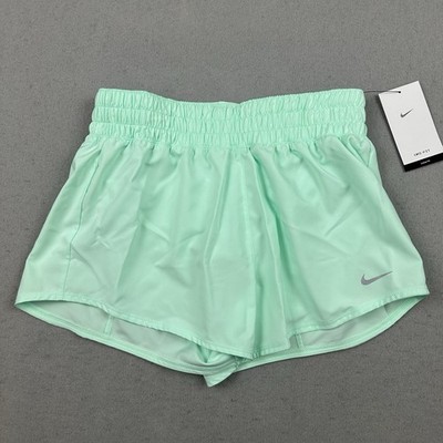 Nike Swift Running Shorts Women Small Green Solid Reflective Training Lining S